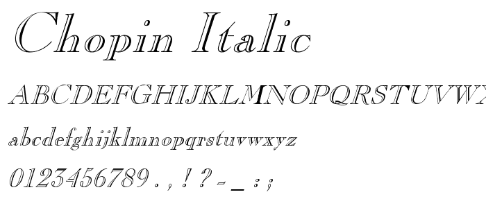 Chopin Italic font